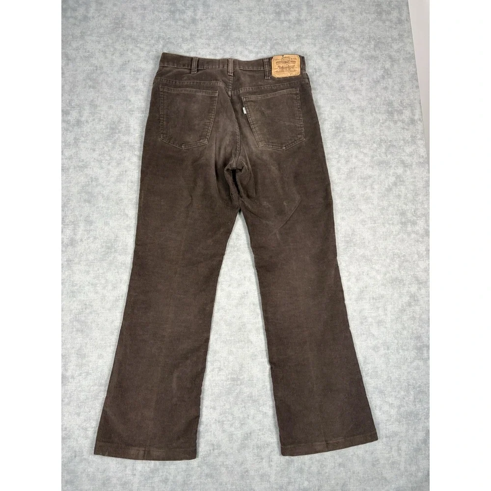 Vintage 80s Levis 517 Corduroy Pants Mens 34x32 Brown White Tab USA Bootcut